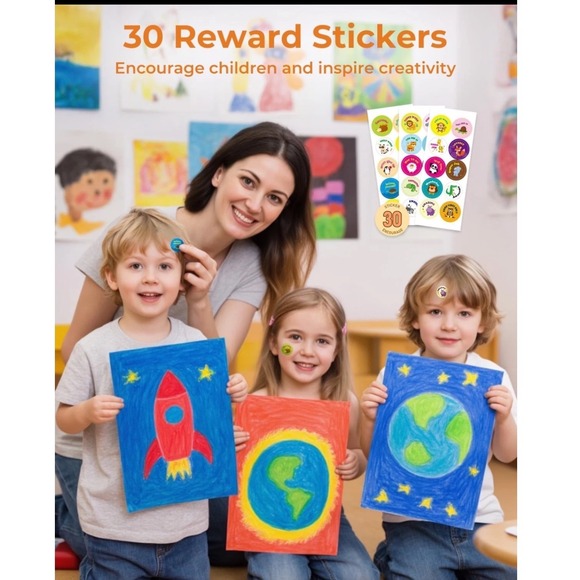 Jupitearth Rocket Crayons 18 Vibrant Colors Twist Up Design For Kids - Picture 6 of 8